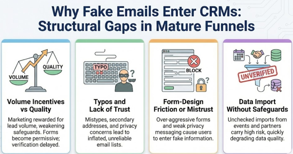 how fake emails enter CRMs