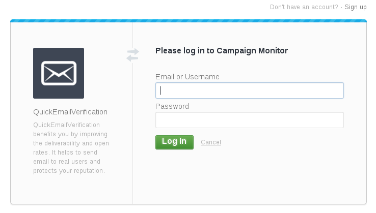 CampaignMonitor login