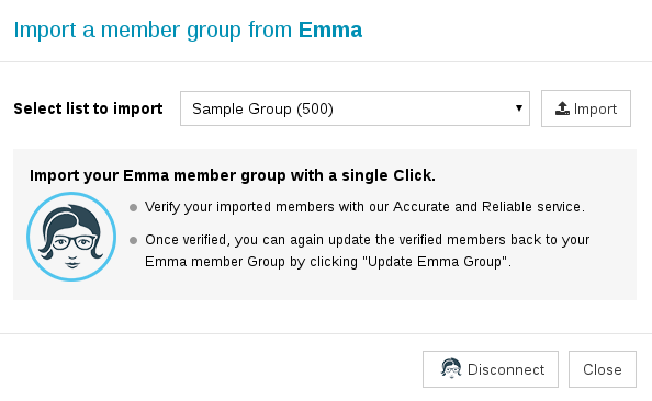 Import member group from Emma