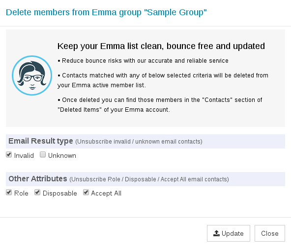 Options to export Emma group