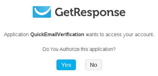 Authorize GetResponse account