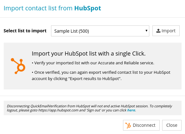 Import Contact List from HubSpot