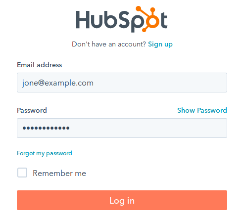 HubSpot login