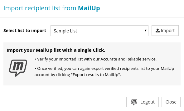 Import Recipients List from MailUp