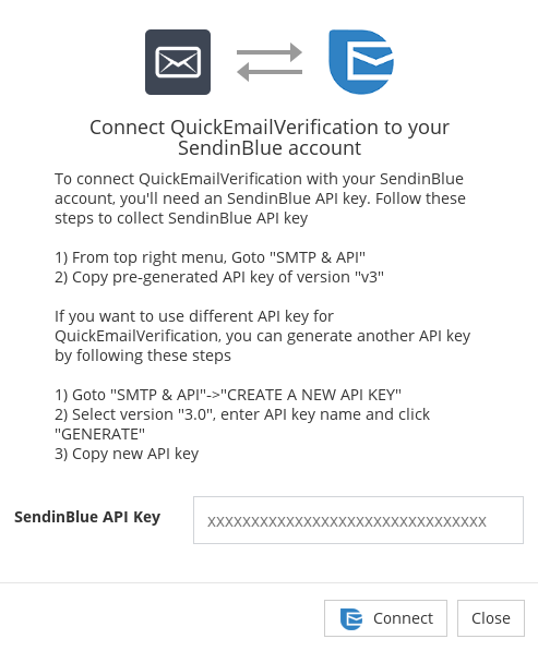 Connect with SendinBlue
