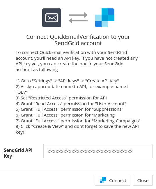 Connect with SendGrid